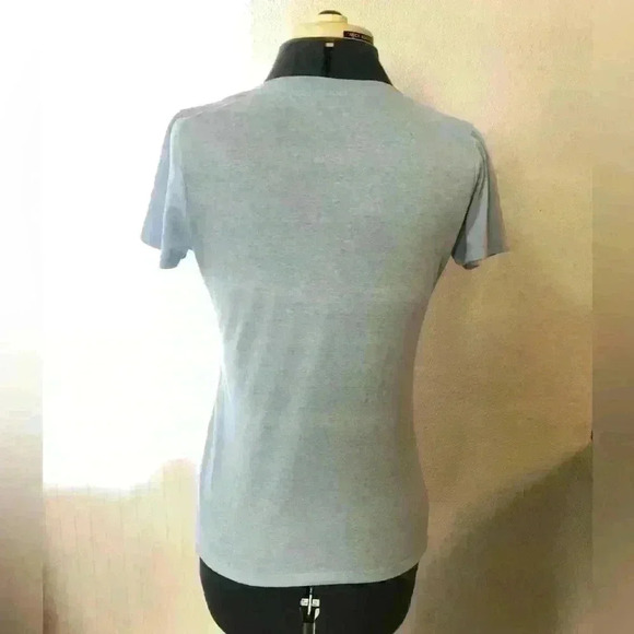 Basic light blue cotton short sleeve crew t-shirt M - Picture 4 of 8